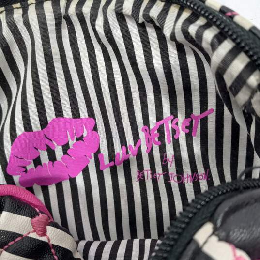 Betsey Johnson Mini Quilted Leather Satchel Bag image number 5
