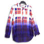 NWT Womens Multicolor Plaid Long Sleeve Spread Collar Button-Up Shirt Sz M image number 2