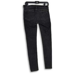 Womens Black Denim Dark Wash 5-Pocket Design Skinny Leg Jeans Size 28 alternative image
