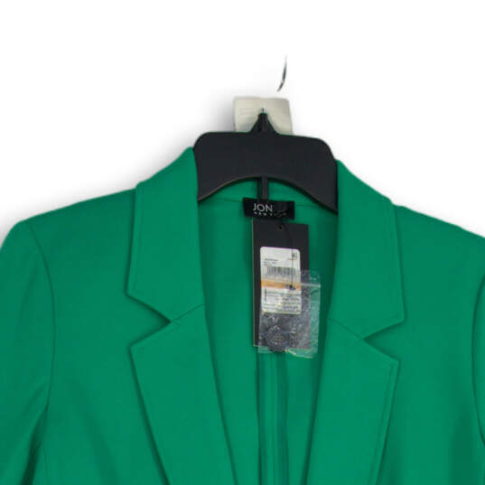 NWT Womens Green Notch Lapel Long Sleeve Welt Pocket 3 Button Blazer Size S image number 3