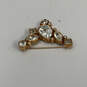 Designer Swarovski Gold-Tone Clear Crystal Cut Drop Stone Brooch Pin image number 2