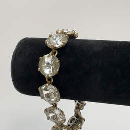 Designer Stella & Dot Amelie Gold-Tone Crystal Cut Stone Chain Bracelet
