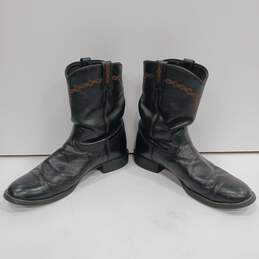 Justin Women's Black Leather Cowgirl Boots S/N 4606 Size 10D alternative image