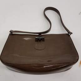 Longchamp Brown Patent Leather Shoulder Bag