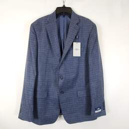 Hart Schaffner Men Blue Silk Blend Suit Jacket Sz 44 L NWT