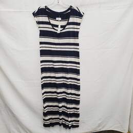 NWT Lou & Grey WM's Navy Blue & White Stripe Maxi Tee- Dress Size XS