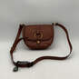 Womens Brown Leather Adjustable Strap Inner Pocket Crossbody Bag Purse image number 1