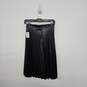 Black Pleated Faux Leather Skirt image number 2