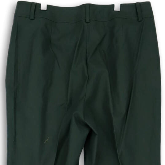 Womens Olive Green Flat Front Slash Pocket Straight Leg Dress Pants Size 10 image number 4