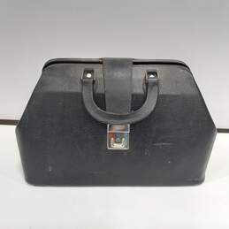 Vintage Black Leather Medical Bag