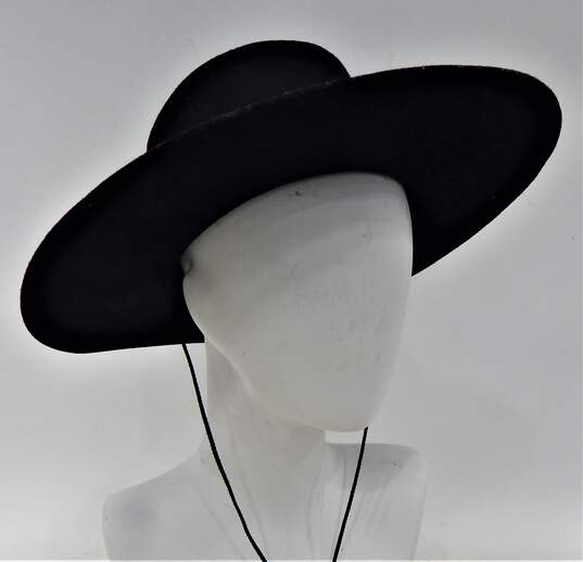 Capas Design Pork Pie Hat Black Wool Men's Size  Medium image number 1