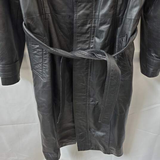 Black Leather Phase 2 Trench Coat Size S image number 3