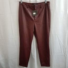 Andrew Marc New York Burgundy Faux Leather Pants Size 10
