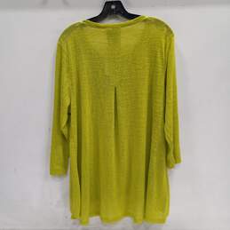 Philosophy Lime Green Knit Long Sleeve Blouse Women's Size XXL alternative image