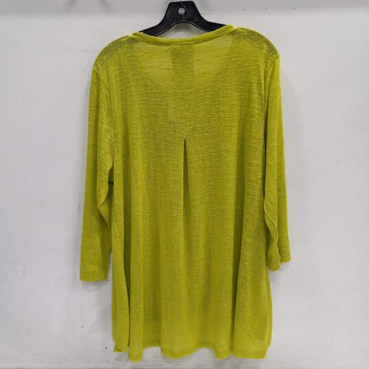 Philosophy Lime Green Knit Long Sleeve Blouse Women's Size XXL image number 2