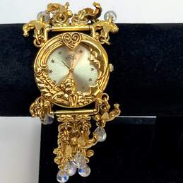 Designer Kirks Folly K94 Gold-Stone Chain Strap Analog Dial Quartz Wristwatch