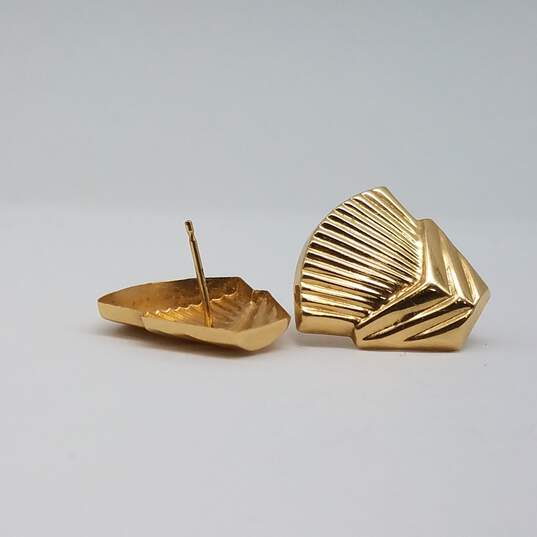 14k Gold Black Gemstone Post Earring 2pcs 8.0g image number 9