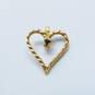 14K Yellow Gold Spinel Textured Heart Pendant 1.5g image number 3