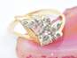 14K Yellow Gold 0.40 CTTW Diamond Floral Leaf Ring 3.4g image number 3