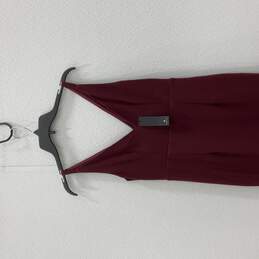 NWT Lulus Womens Maroon V-Neck Sleeveless Back-Zip Maxi Dress Size Small alternative image