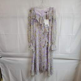 D Play Purple Floral Patterned Long Sleeved Dress WM Size S NWT
