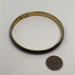 Designer J. Crew Gold-Tone Black Enamel Classic Round Shape Bangle Bracelet alternative image