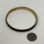 Designer J. Crew Gold-Tone Black Enamel Classic Round Shape Bangle Bracelet image number 2