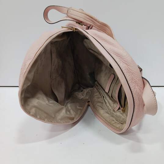 Michael Kors Pink Pebble Leather Backpack Gold Hardware image number 3