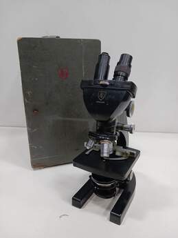 Vintage Spencer Monocular Microscope In Case With Multiple Lenses
