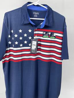 Chaps Mens Blue American Flag Collared Golf Polo Shirt Size XL T-0528908-G alternative image