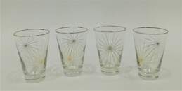 Vintage MCM Libbey Granada Atomic Starburst Barware Drinking Glasses Set of 4