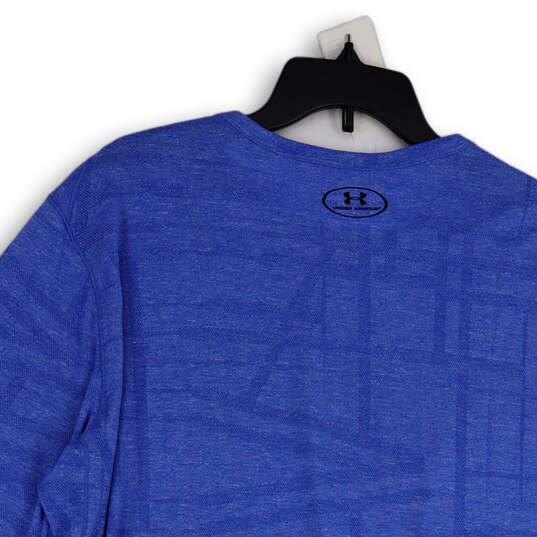 Mens Blue Round Neck 3/4 Sleeve Pullover Activewear T-Shirt Size 2XL image number 4