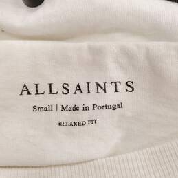All Saints Men White Logo Print T Shirt S