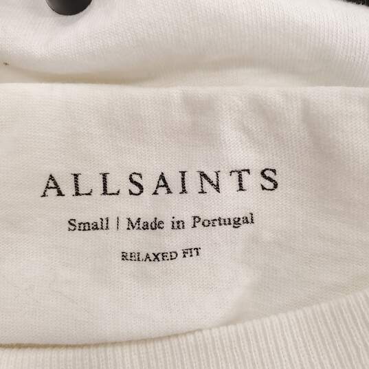 All Saints Men White Logo Print T Shirt S image number 1
