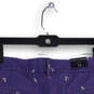 NWT Womens Blue Printed Flat Front Slash Pocket Chino Shorts Size 12 image number 4