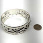 Designer Brighton Silver-Tone Floral Round Scroll Retired Bangle Bracelet image number 4