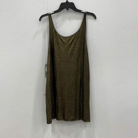 NWT Eileen Fisher Womens Gold Black Heather Scoop Neck Sleeveless Tank Top Sz XL image number 2