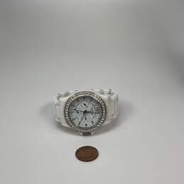 Designer Fossil CE-1010 White Dial Rhinestone Analog Wristwatch With Box alternative image