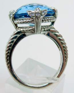 Judith Ripka Designer 925 Blue Spinel & Cubic Zirconia Statement Ring 11.8g alternative image