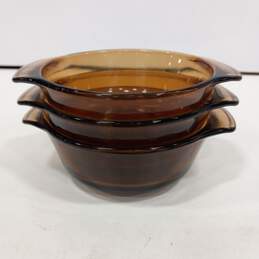 Bundle of 3 Brown Glass Anchor Hocking Fire-King Bowls