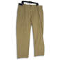 NWT Mens Khaki Flat Front Slash Pocket Straight Leg Dress Pants Size 42x32 image number 1