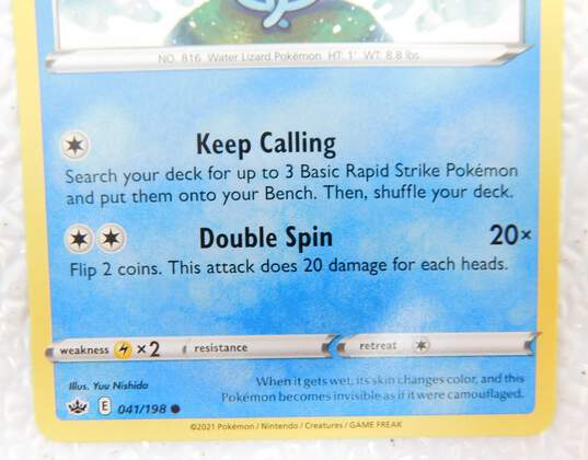 Pokémon TCG Low Ink Error Chilling Reign Sobble 041/198 Very Rare image number 2