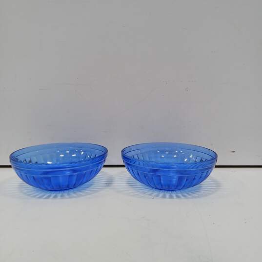 Bundle of 3 Hazel Atlas Moderntone Cobalt Blue Depression Glass Bowls & 3 Plates image number 5