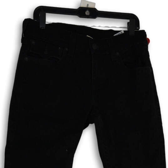 Mens Black Denim Dark Wash 5-Pocket Design Skinny Leg Jeans Size 32 image number 3
