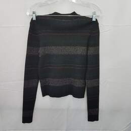 House of Harlow 1960 Metallic Striped Knit Sweater on Black Size S alternative image