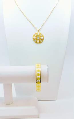 Kate Spade Designer Oops A Daisy Bangle Bracelet & Stella & Dot Pendant Necklace 51.4g