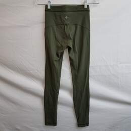 Lululemon olive green metallic stripe elastic yoga ankle pants leggings 4 alternative image