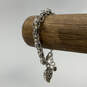 Designer Brighton Silver-Tone Plated Fancy Bib Heart Charm Chain Bracelet image number 1