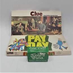 Vintage Lot of Board Games Clue Payday and Junior Trivia Level 1