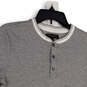 Mens Gray Henley Neck Short Sleeve Stretch Pullover T-Shirt Size Small image number 3
